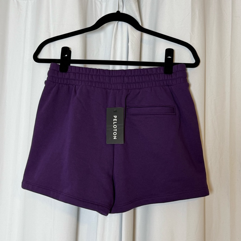 Peloton Uptown Vibe Logo Athletic Shorts Purple NWT Womens Small - Picture 3 of 8